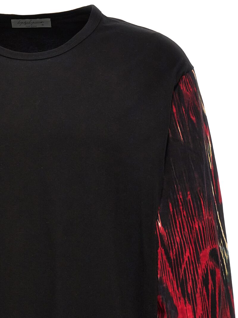 Contrast sleeve t-shirt Man YOHJI YAMAMOTO Black