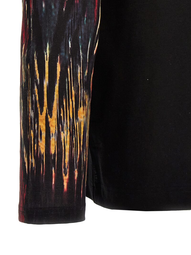 Contrast sleeve t-shirt 100% cotton YOHJI YAMAMOTO Black