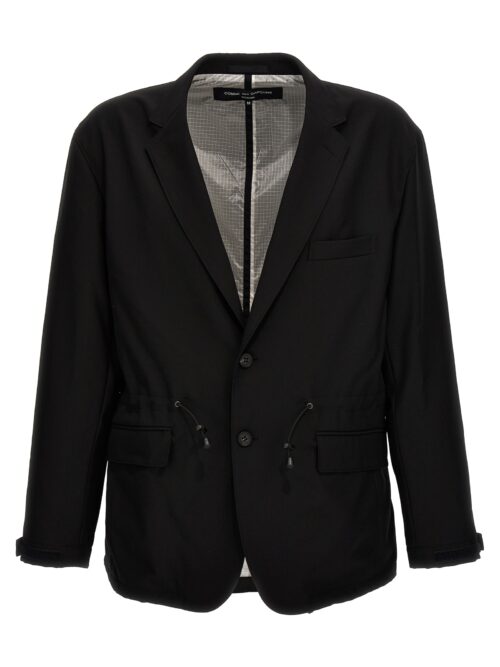 Single-breasted drawstring blazer COMME DES GARҪONS HOMME Black