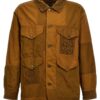 Ribbed velvet insert canvas jacket COMME DES GARҪONS HOMME Brown