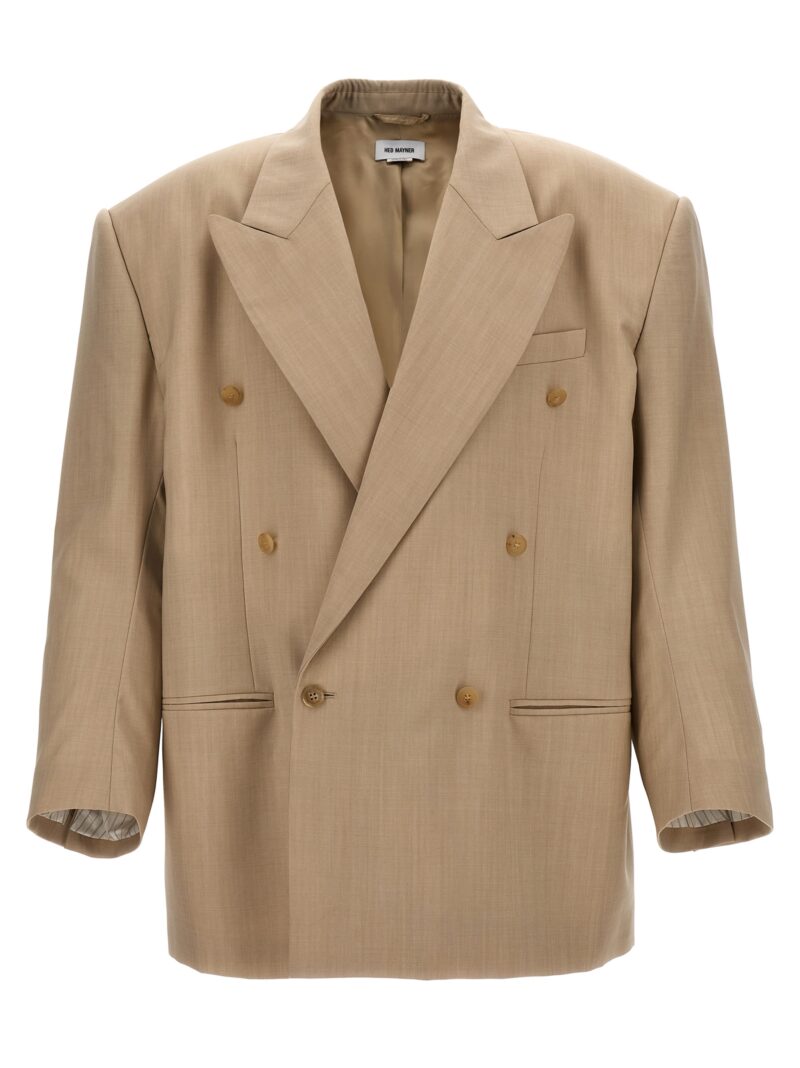 Double-breasted wool blazer HED MAYNER Beige