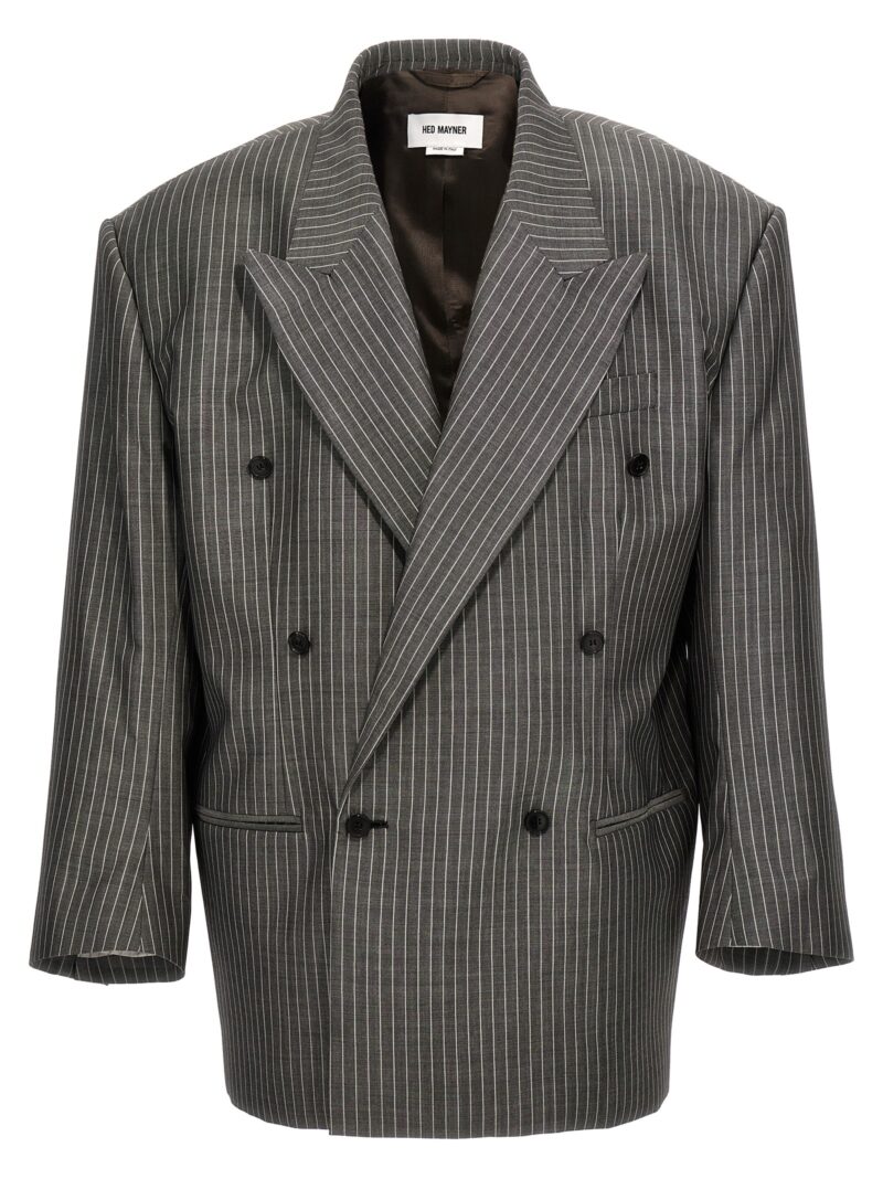 Pinstriped double-breasted blazer HED MAYNER Gray