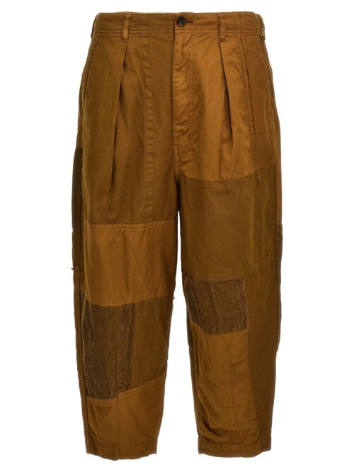 Drill pants with velvet inserts COMME DES GARҪONS HOMME Brown