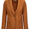 Cotton single breast blazer jacket ALBERTO BIANI Brown