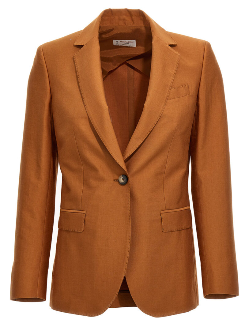 Cotton single breast blazer jacket ALBERTO BIANI Brown