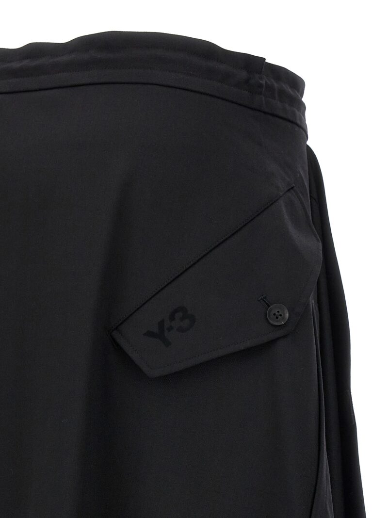 Asymmetrical skirt 70% polyester 30% wool Y-3 Black