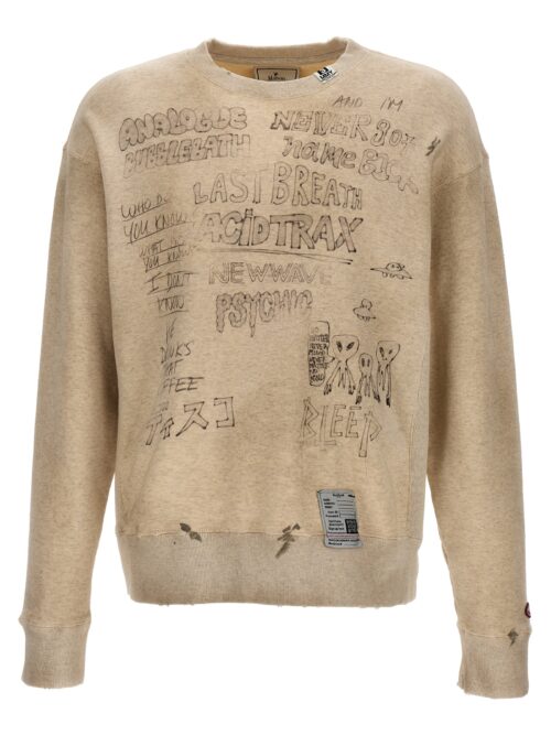 'Destroyed oversize' sweatshirt MAISON MIHARA YASUHIRO Beige