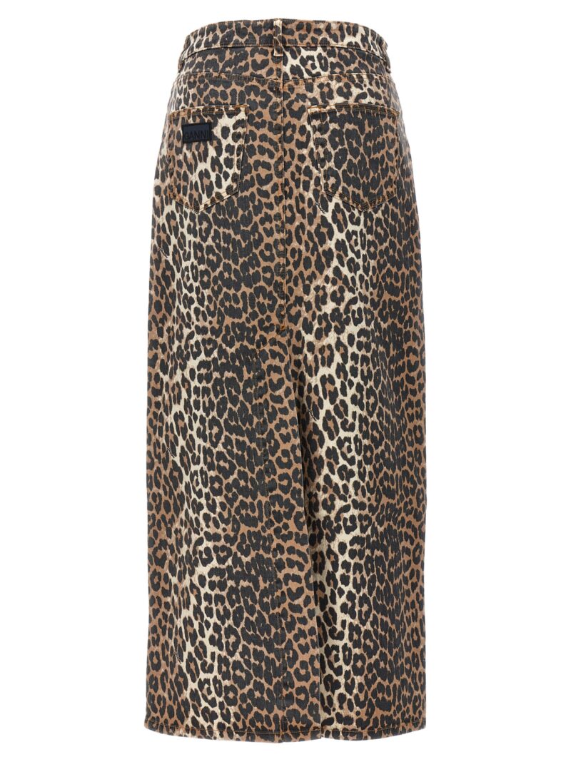 Animal print long skirt J1445943 GANNI Brown