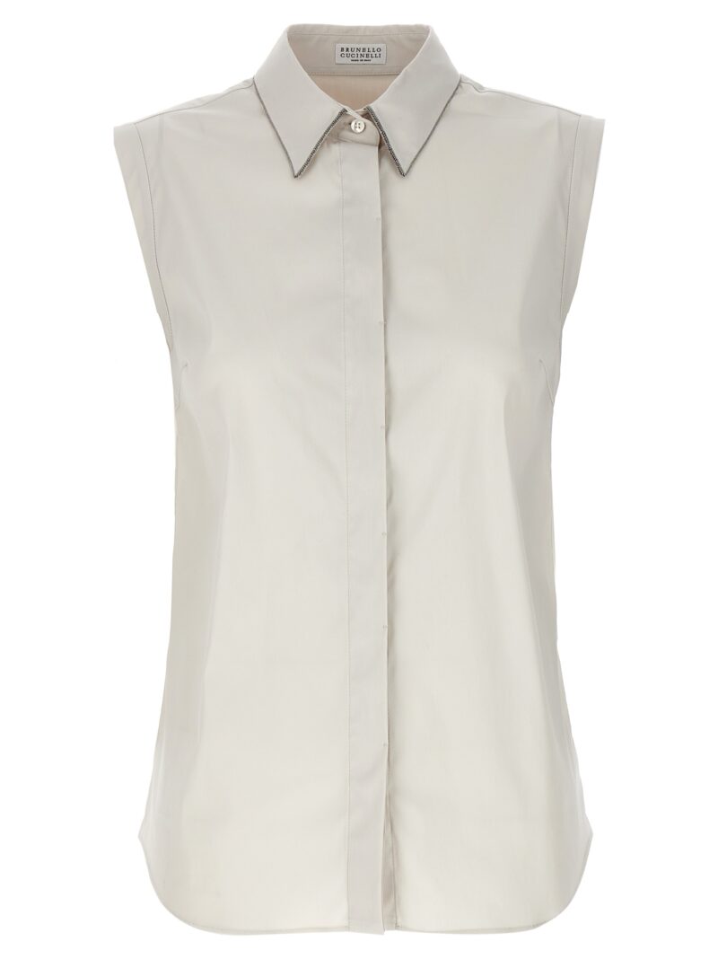 'Monile' sleeveless shirt BRUNELLO CUCINELLI White