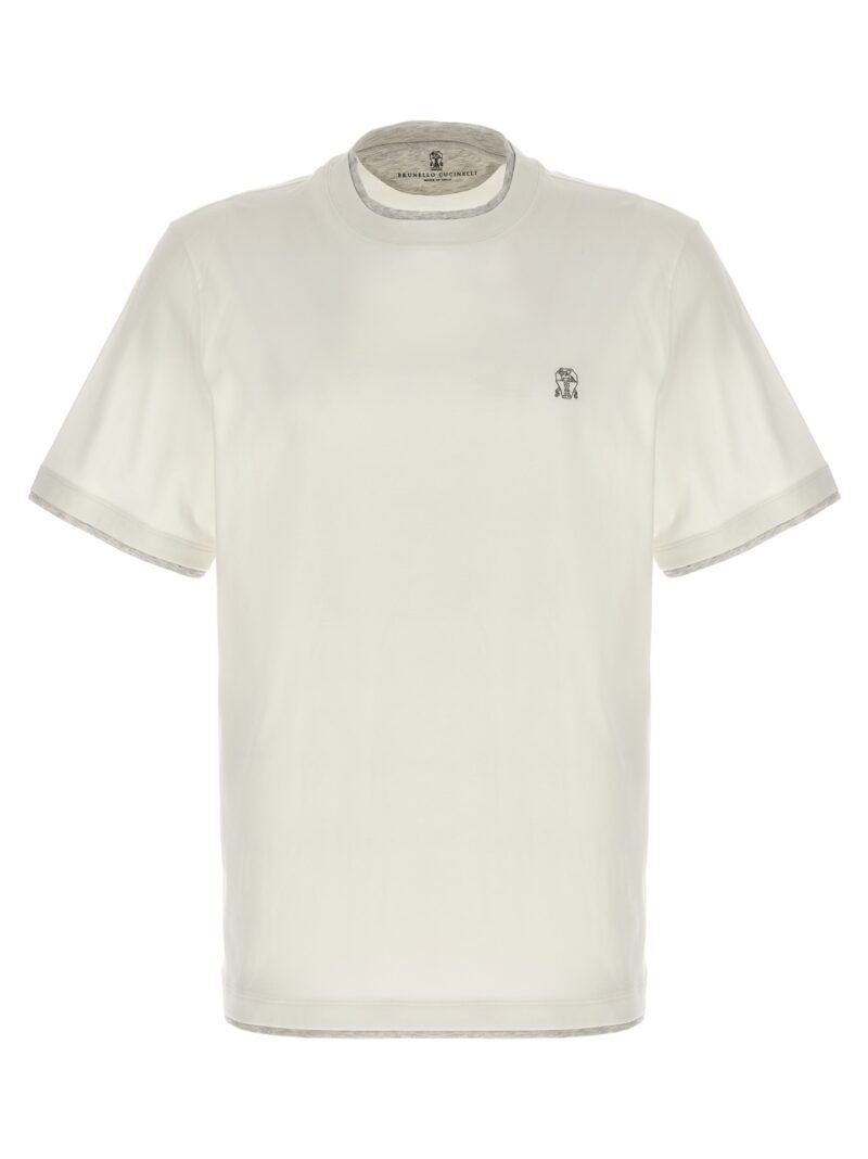 Double layer t-shirt BRUNELLO CUCINELLI White
