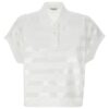 Sequin striped polo shirt BRUNELLO CUCINELLI White