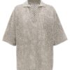Wide mesh polo shirt BRUNELLO CUCINELLI Gray