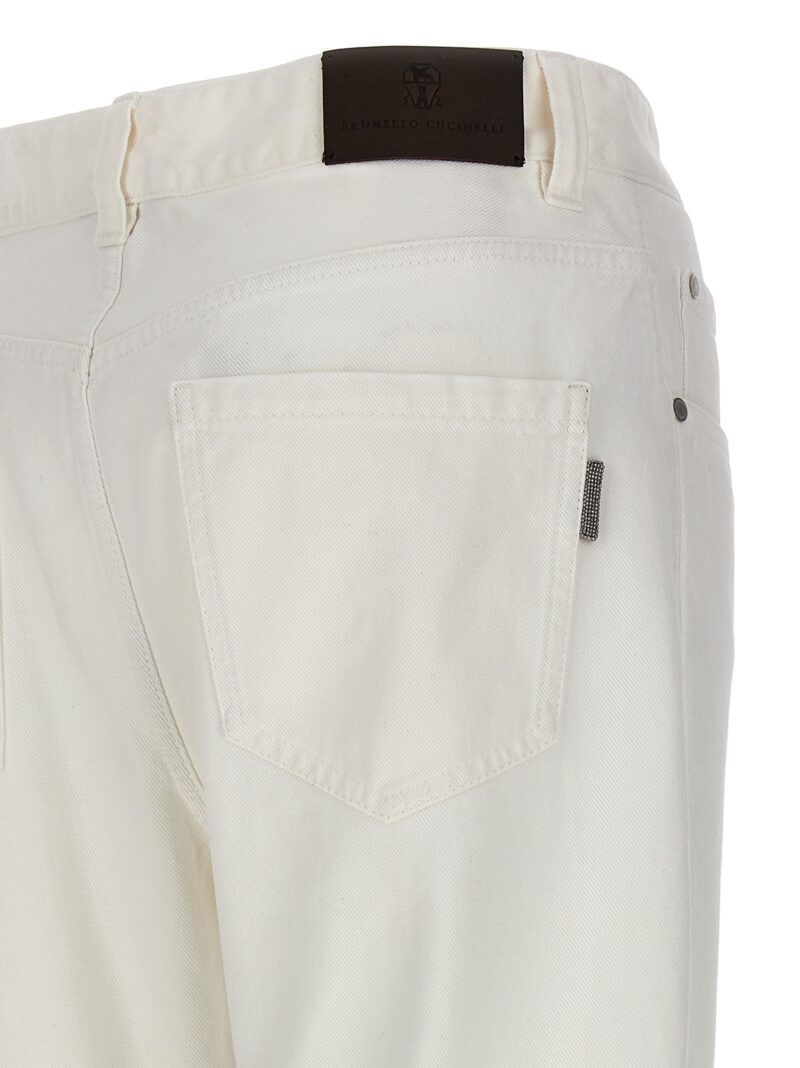 'Straight leg' jeans 100% cotton BRUNELLO CUCINELLI White