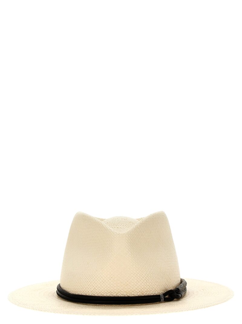 'Panama' hat BRUNELLO CUCINELLI White/Black