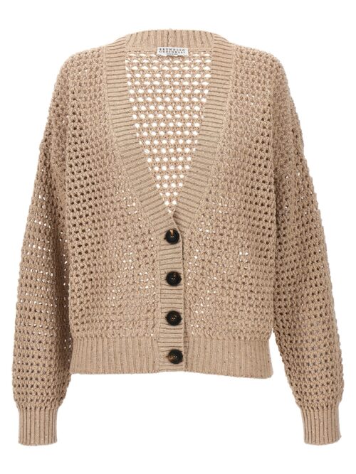 Sequin knit cardigan BRUNELLO CUCINELLI Beige