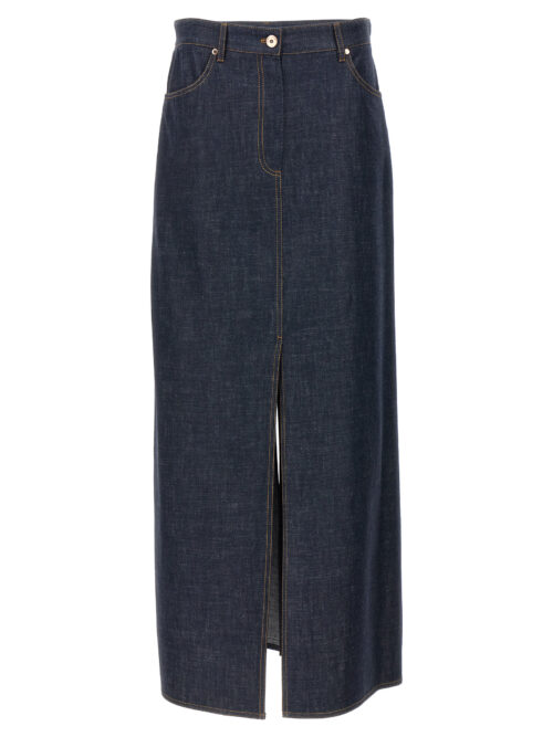 Denim maxi skirt BRUNELLO CUCINELLI Blue