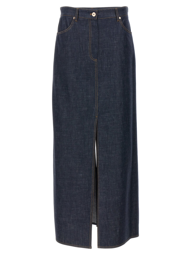 Denim maxi skirt BRUNELLO CUCINELLI Blue