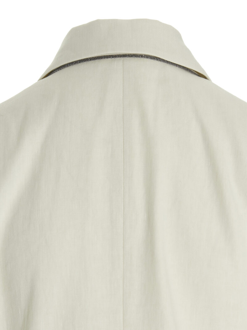 Double breast linen blazer jacket Spring Summer 2022 BRUNELLO CUCINELLI White