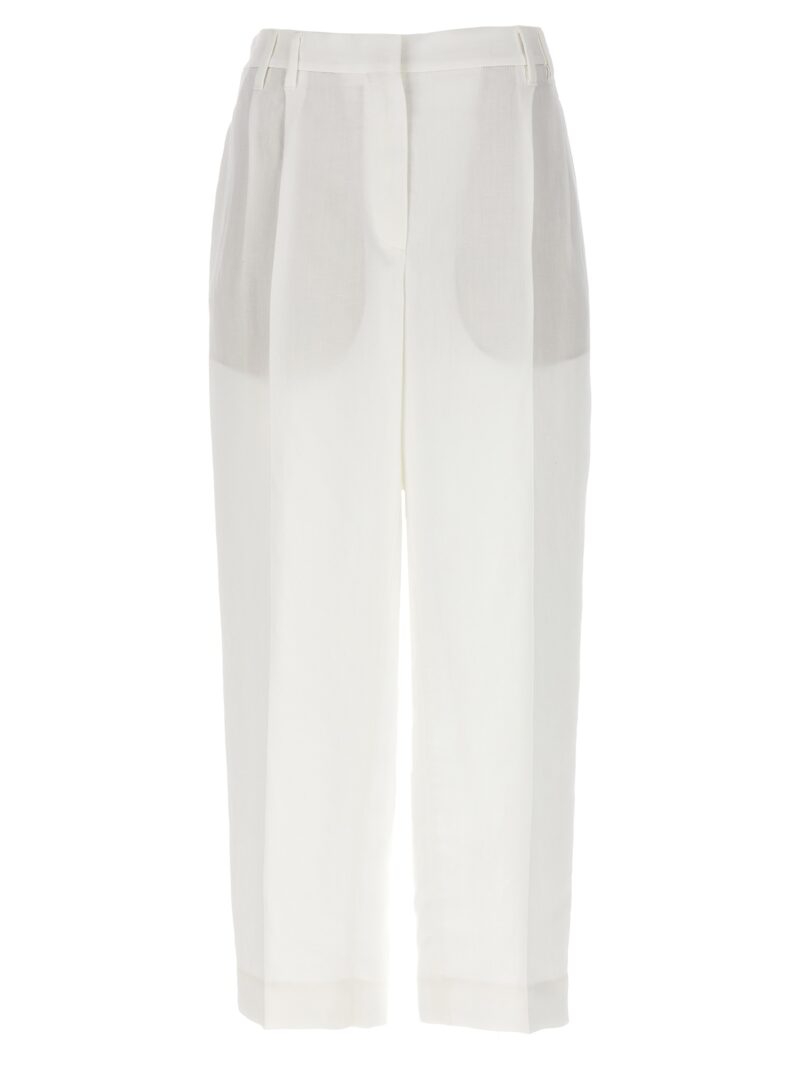 Pants with front pleats BRUNELLO CUCINELLI White