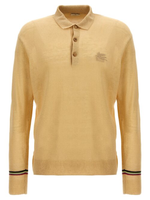 Logo embroidery polo shirt ETRO Beige