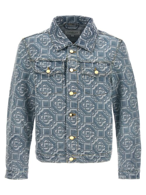 All over logo denim jacket CASABLANCA Light Blue