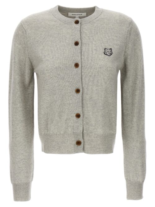 'Bold Fox Head' cardigan MAISON KITSUNE Gray