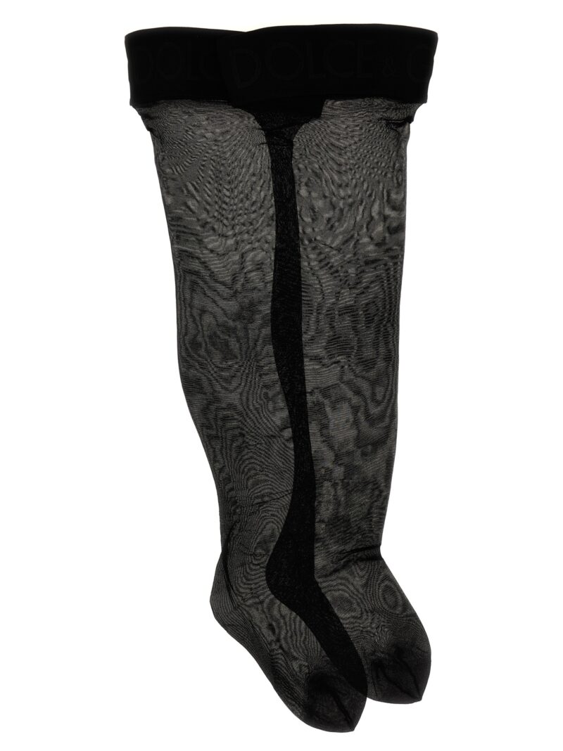 Logo over-the-knee socks DOLCE & GABBANA Black