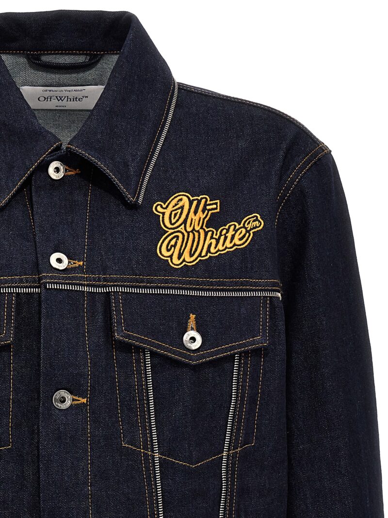 'Skate zip' denim jacket Man OFF-WHITE Blue