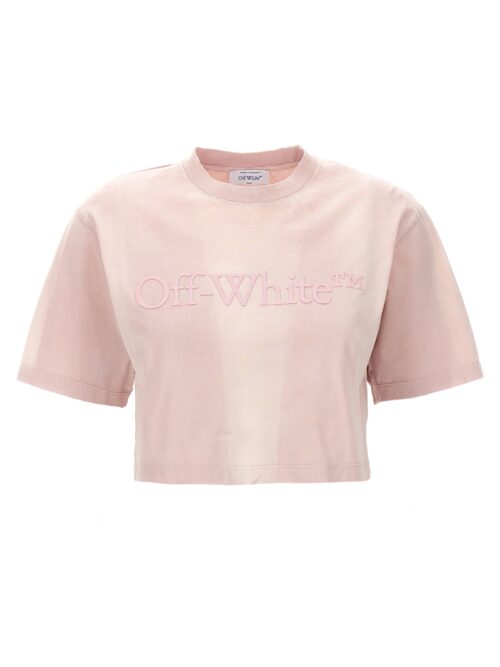 'Laundry' cropped t-shirt OFF-WHITE Pink
