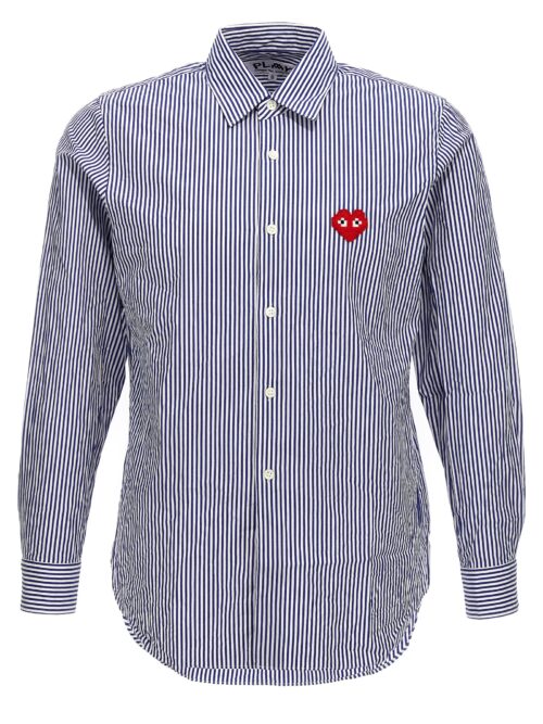 Logo patch striped shirt COMME DES GARÇONS PLAY Blue