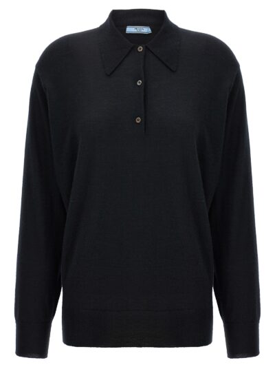 Cashmere polo shirt PRADA Black