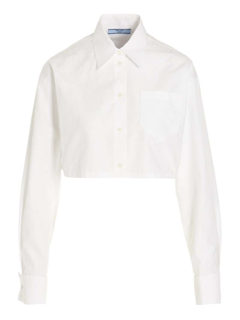 Jewel cropped shirt PRADA White
