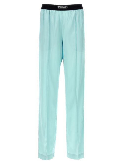 Satin pants TOM FORD Light Blue