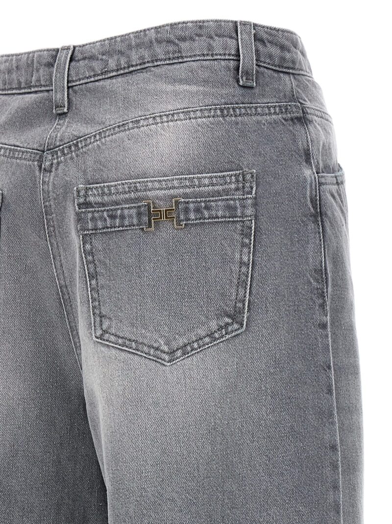 Wide leg jeans 100% cotton ELISABETTA FRANCHI Gray