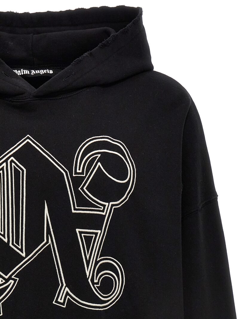 'PA Monogram Statement' hoodie Man PALM ANGELS White/Black