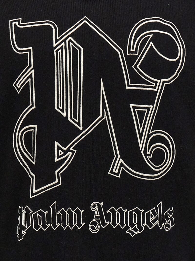 'PA Monogram Statement' hoodie 100% cotton PALM ANGELS White/Black