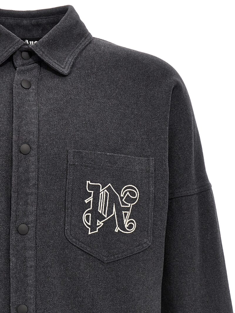 PA Monogram overshirt Man PALM ANGELS Gray