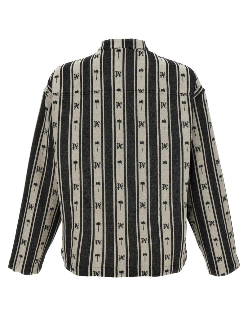 'Metal Frame Stripes' overshirt PMES027S24FAB00103100310 PALM ANGELS White/Black