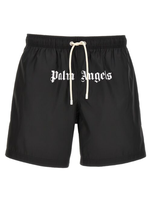 'Classic Logo' swim shorts PALM ANGELS White/Black