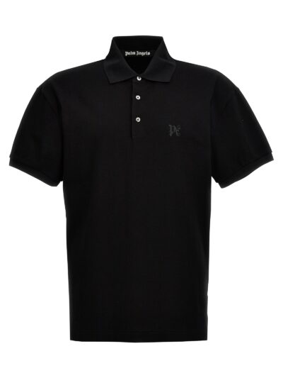 'Monogram' polo shirt PALM ANGELS Black