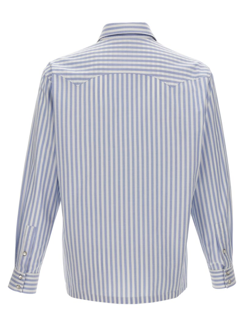 'Monogram Striped' shirt PMGE028R24FAB00203400340 PALM ANGELS Light Blue