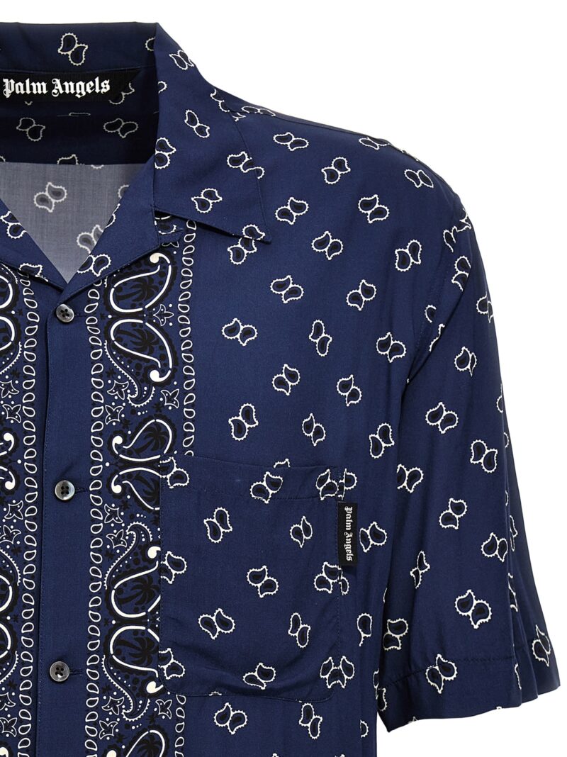 'Paisley Bowling' shirt Man PALM ANGELS Blue