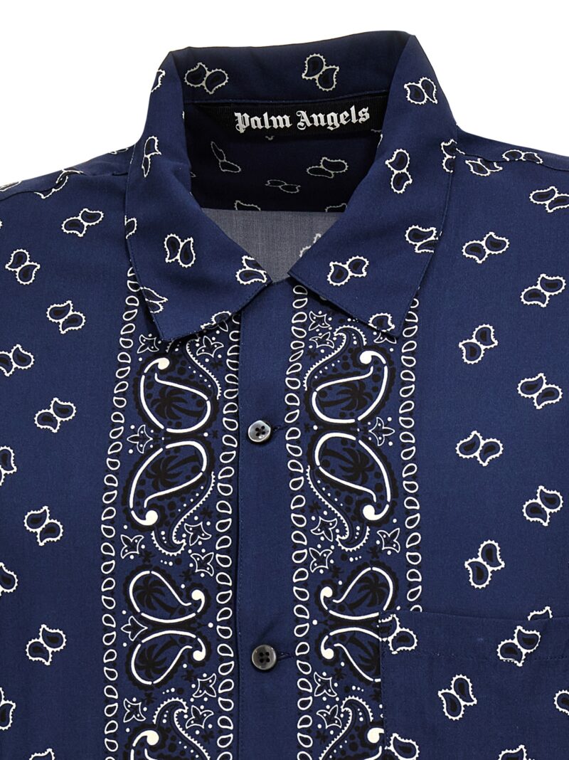 'Paisley Bowling' shirt 100% viscose PALM ANGELS Blue