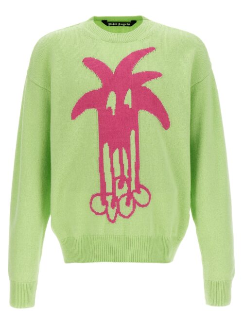 Douby Intarsia sweater PALM ANGELS Green