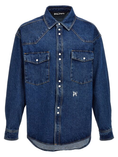 'LW Monogram' jacket PALM ANGELS Blue