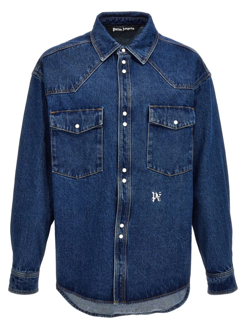 'LW Monogram' jacket PALM ANGELS Blue