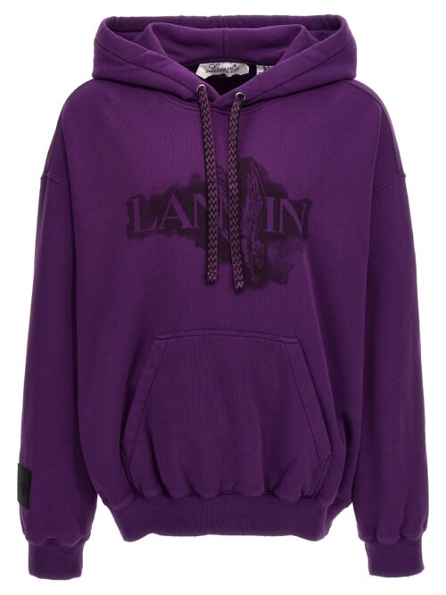 Logo print hoodie LANVIN Purple