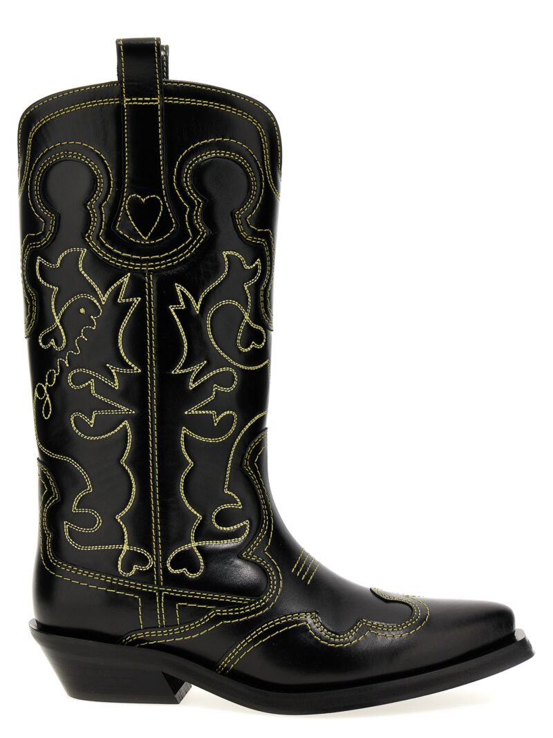 'Western' Texan boots GANNI Black