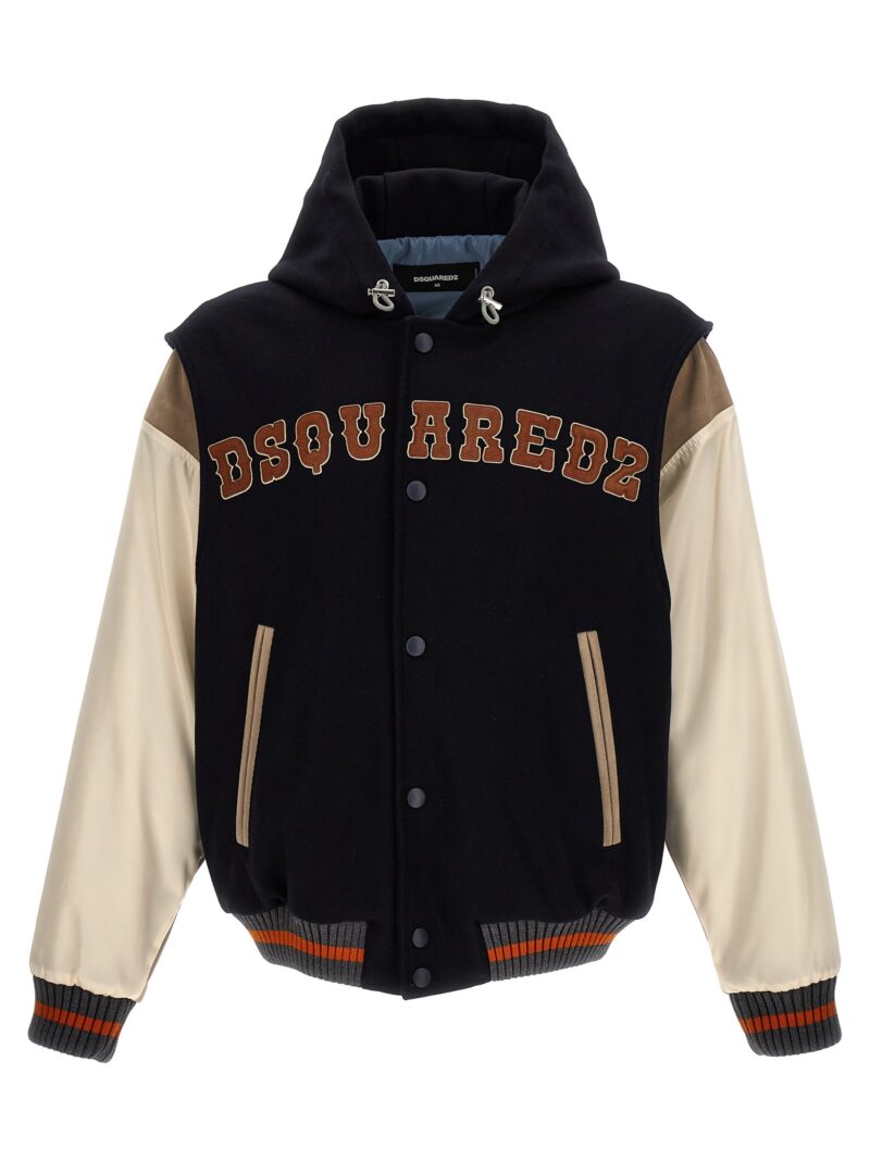 Logo hooded bomber jacket DSQUARED2 Multicolor