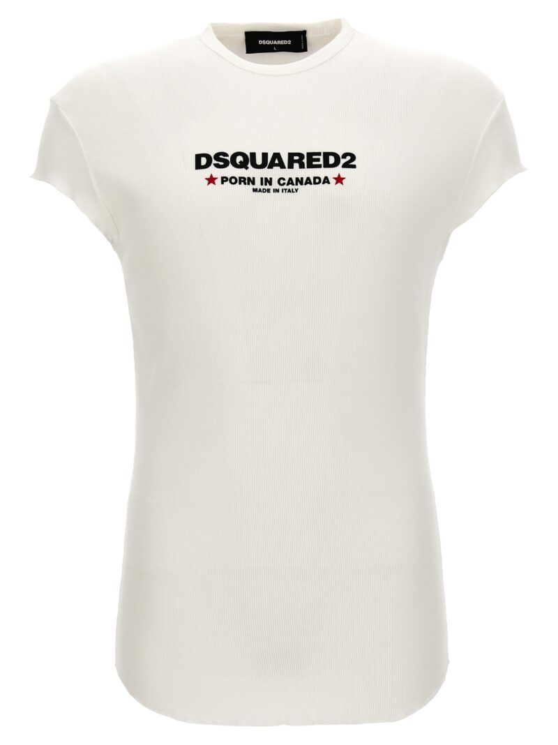 'Porn in Canada' T-shirt DSQUARED2 White